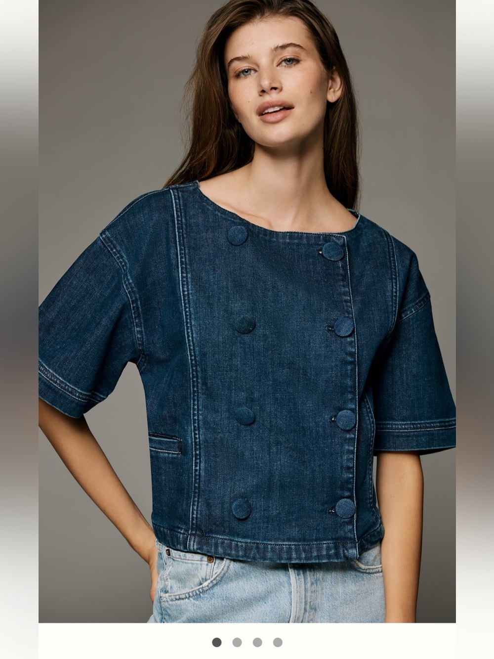 Maeve Double Breasted Denim Jacket NWT!